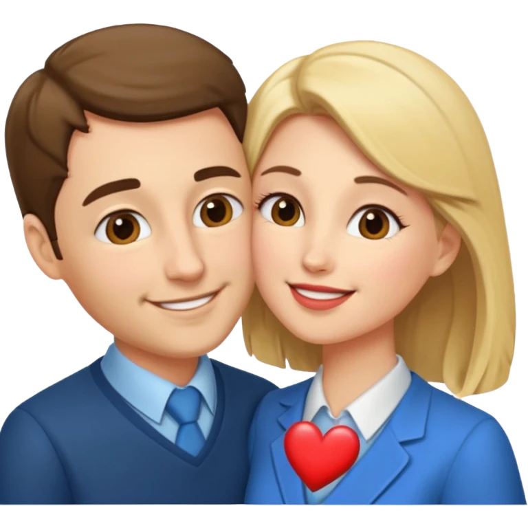 two teachers in love kissing emoji