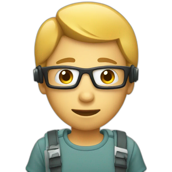 person playing video games with computer emoji