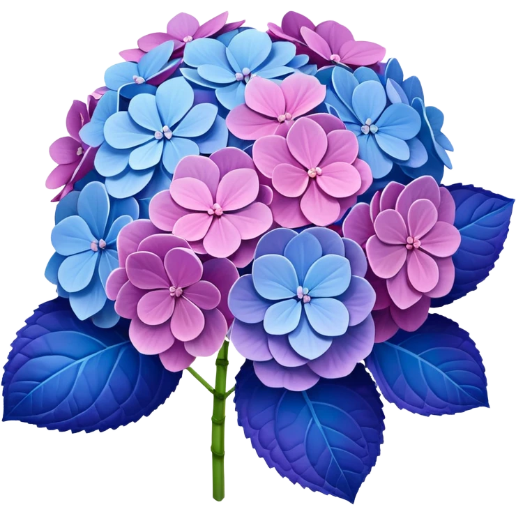 3D Realistic Still life ultra colorful and detailed, Hydrangea macrophylla emoji