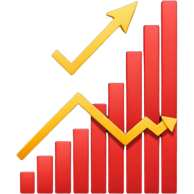 red chart decreasing down emoji