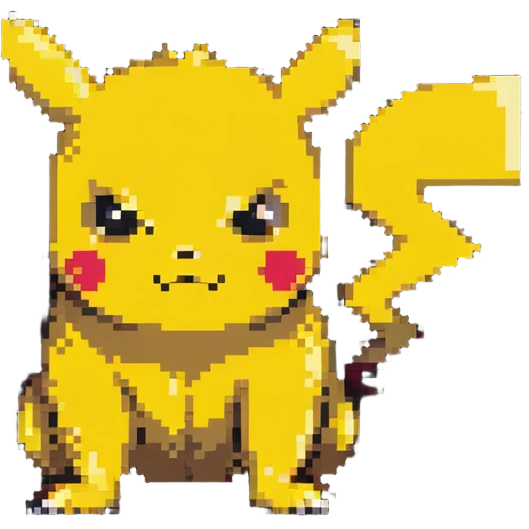angry Pikachu down on all fours emoji