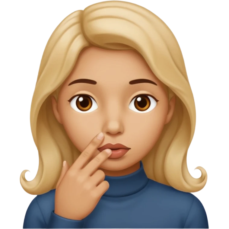 Finger curled over lips  emoji