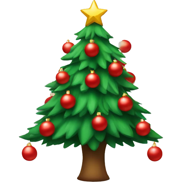 Christmas tree with red balls emoji