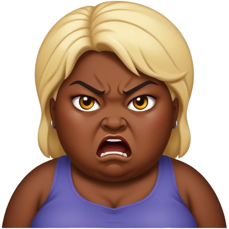 fat woman angry emoji