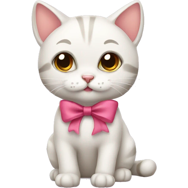 Cute cat with bow emoji