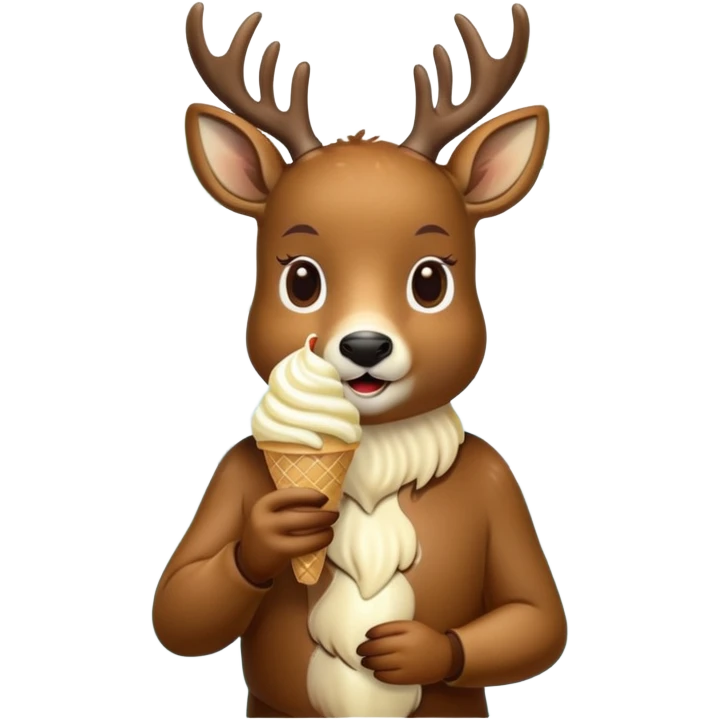 deer eating ice cream emoji