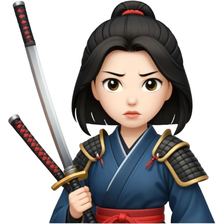 lady samurai holds katana emoji