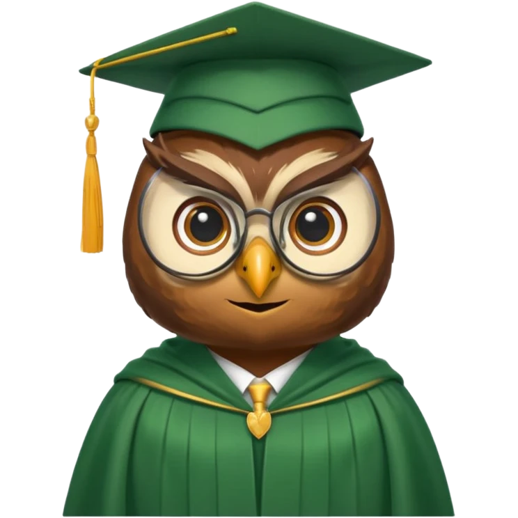 owl professor in green cloak graduation emoji