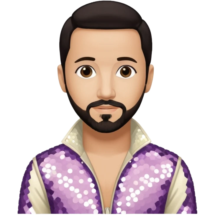 AJ McLean from Backstreet Boys with dark brown hair, ivory sequin outfit emoji