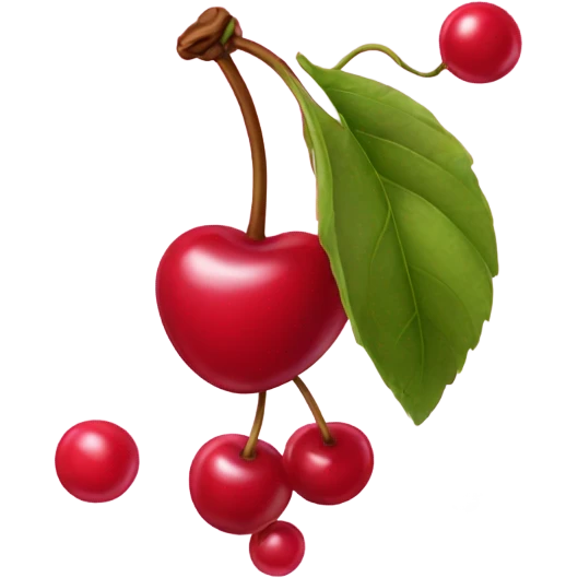 Cherry bursting like a balloon emoji