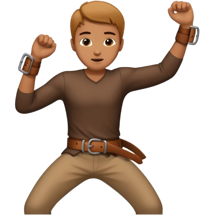 A man  throwing a belt to someone’s ass emoji