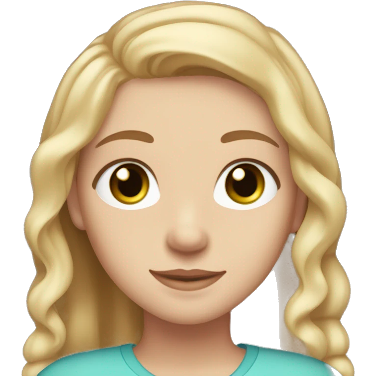 girl with light brown hair, slightly tanned skin and blue eyes with her arm around a girl with bright blonde hair, green eyes, pale skin, and freckles emoji