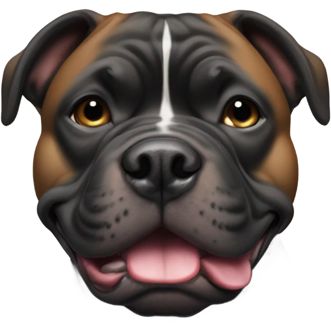 black american bully with black nose emoji