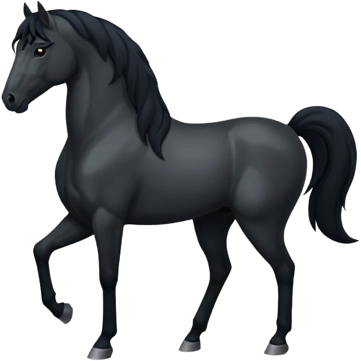 Pony black horse standing emoji