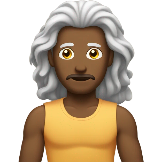 Strong guy Meditating with locks no beard  emoji