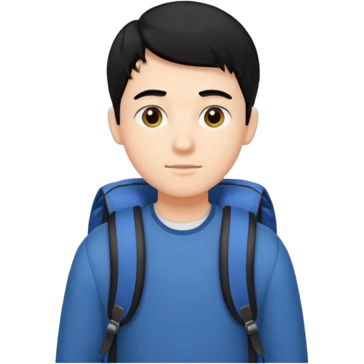 CHICO ESTUDIANTE CON CABELLO NEGRO emoji