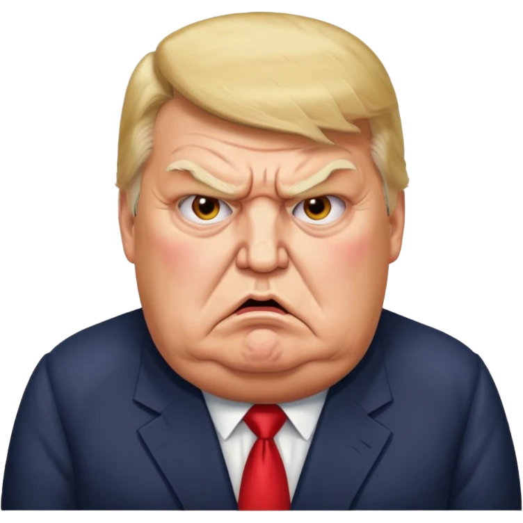 uSE THIS AS A REFERENCE PICTURE TO CREATE AN ANGRY, ELDERLY, OBESE DONALD TRUMP EMOJI emoji