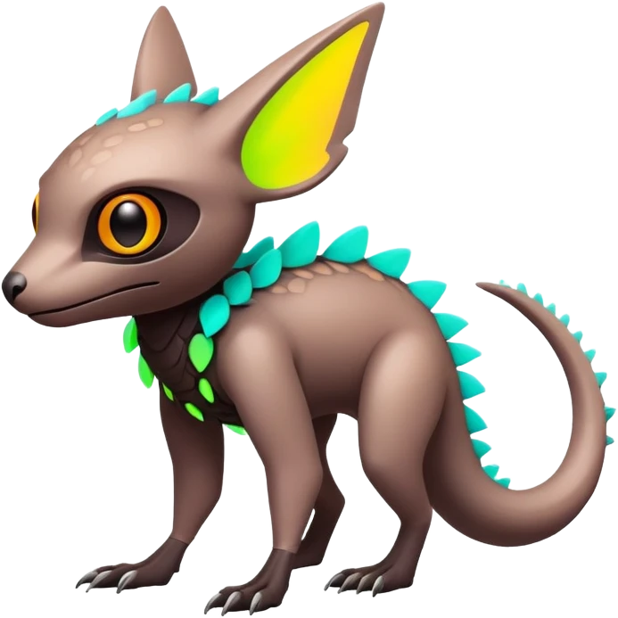 futuristic lush warm-colored neon-colored Fakémon-Trico-creature (full body) emoji