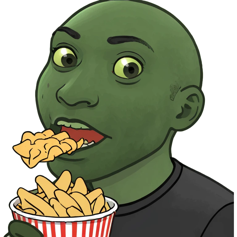 Black guy eating watermelon and chiken wings emoji