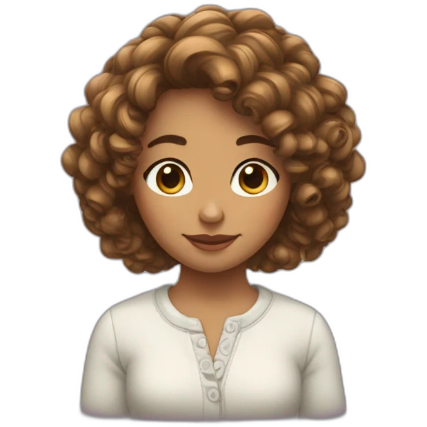 Fille cheveux brun et bouclés emoji