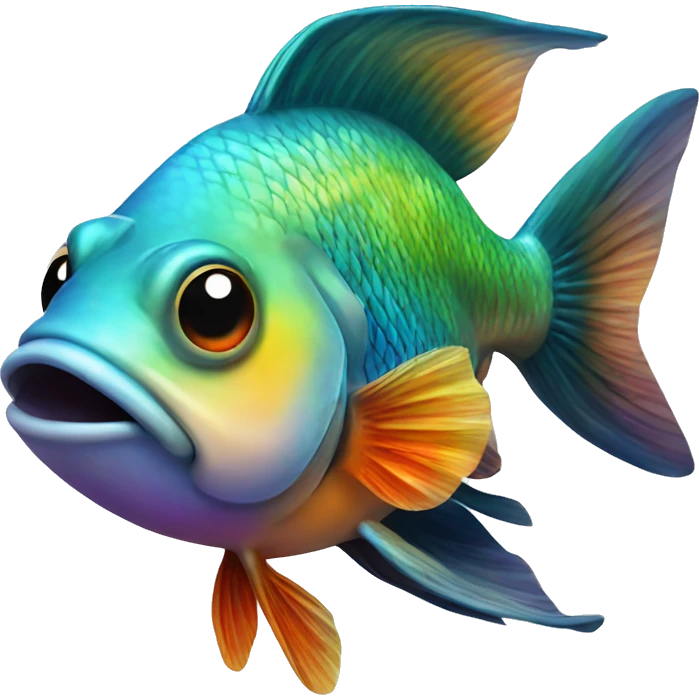 Colourful realistic fish emoji