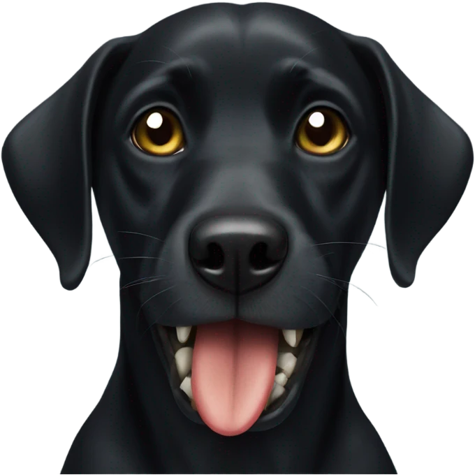 Black dog with alligator in mouth emoji