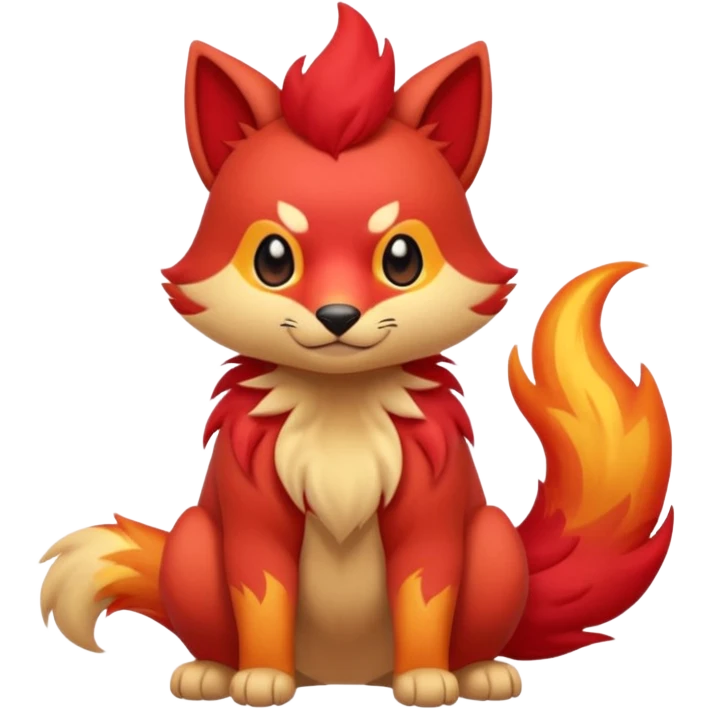 Cool cute edgy kawaii Quilava-animal-creature-hybrid full body emoji