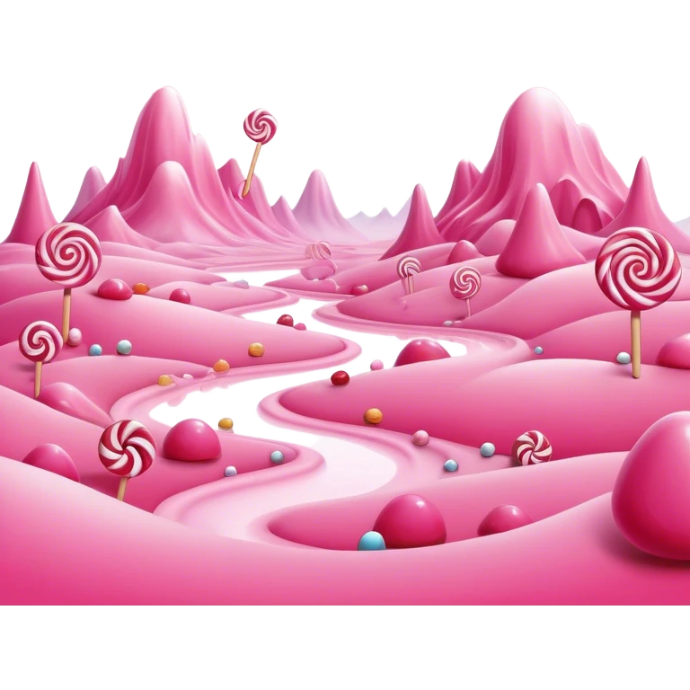 candy land pink surreal landscape emoji