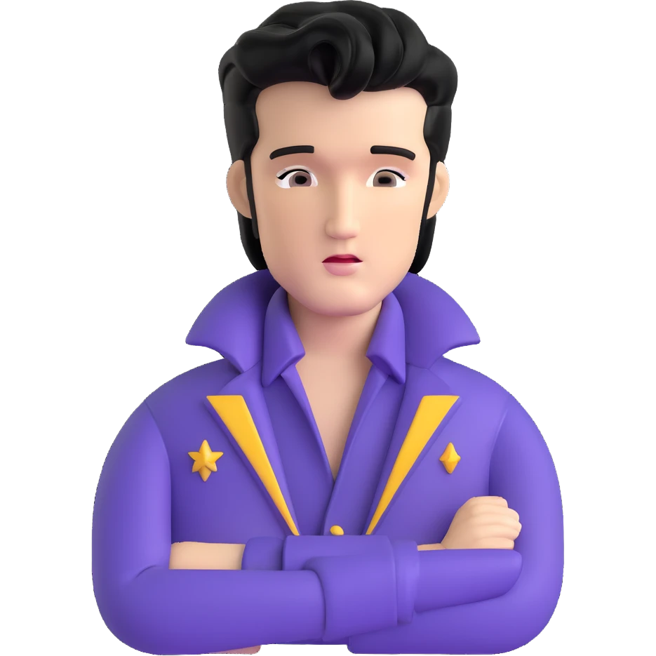 Elvis Presley rock star with iconic hairstyle, upper body emoji