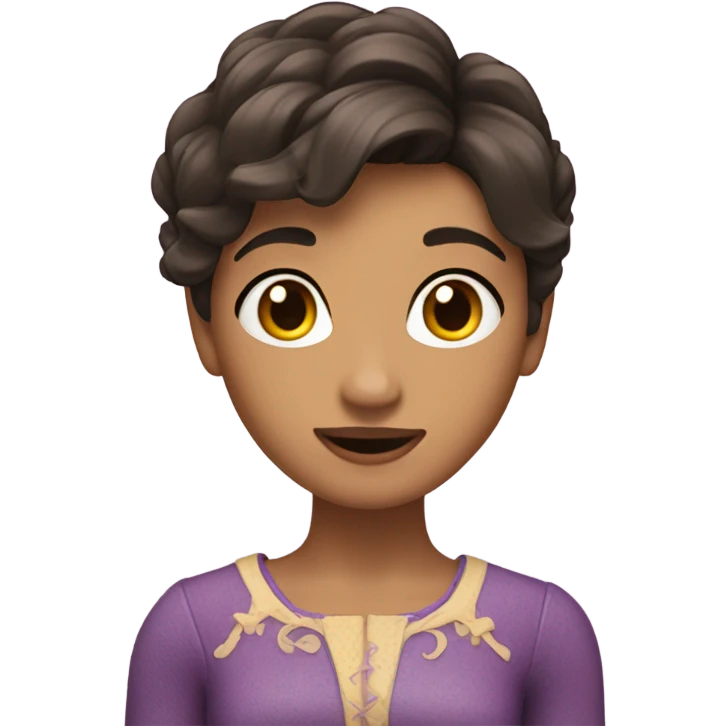 brunette pixie cut rapunzel  emoji
