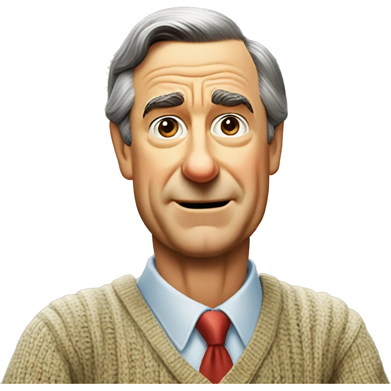 Mr.Rogers giving a thumbs down and frowning emoji