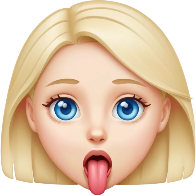 girl with blue eyes sticking her tongue out  emoji