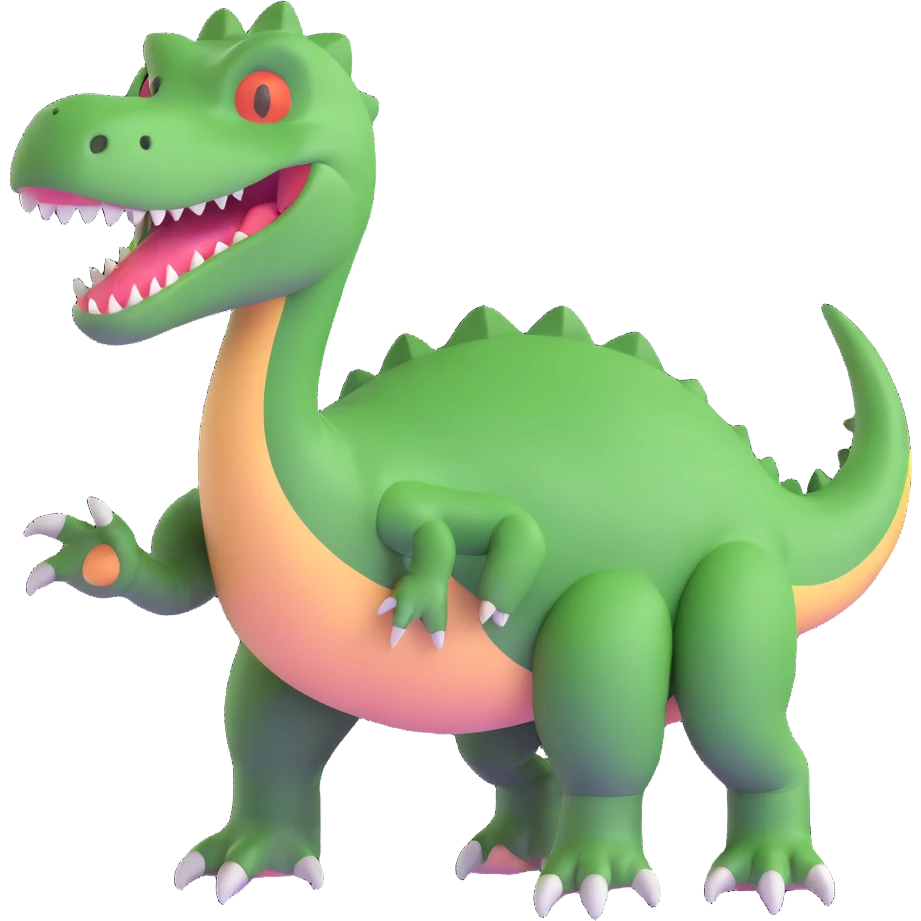 dinosaur with big toes emoji