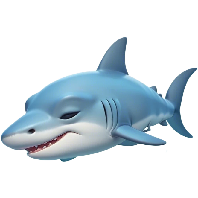 Meme-Worthy Cute Sleeping Hammerhead Shark Portrait Emoji, Head and body resting peacefully with a contented expression, showcasing its uniquely shaped hammerhead with closed, serene eyes and a relaxed, streamlined form, Simplified yet adorably endearing features, highly detailed, glowing with a soft, drowsy ocean light, high shine, relaxed and utterly lovable, stylized with an air of playful laziness, soft glowing outline, capturing the essence of a sleeping hammerhead that feels destined to become the next viral icon of adorable slumber! emoji