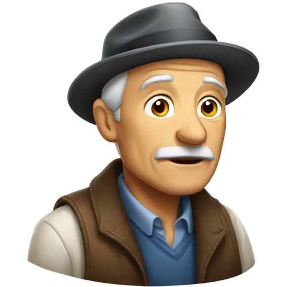 Old man wearing hat emoji