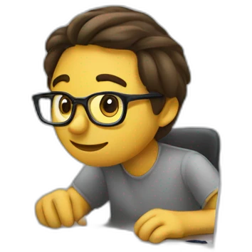Data engineer Working on scripts of data emoji