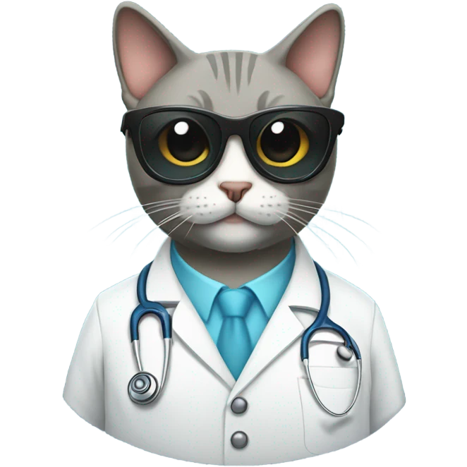 doctor cat wearing dark sunglasses emoji