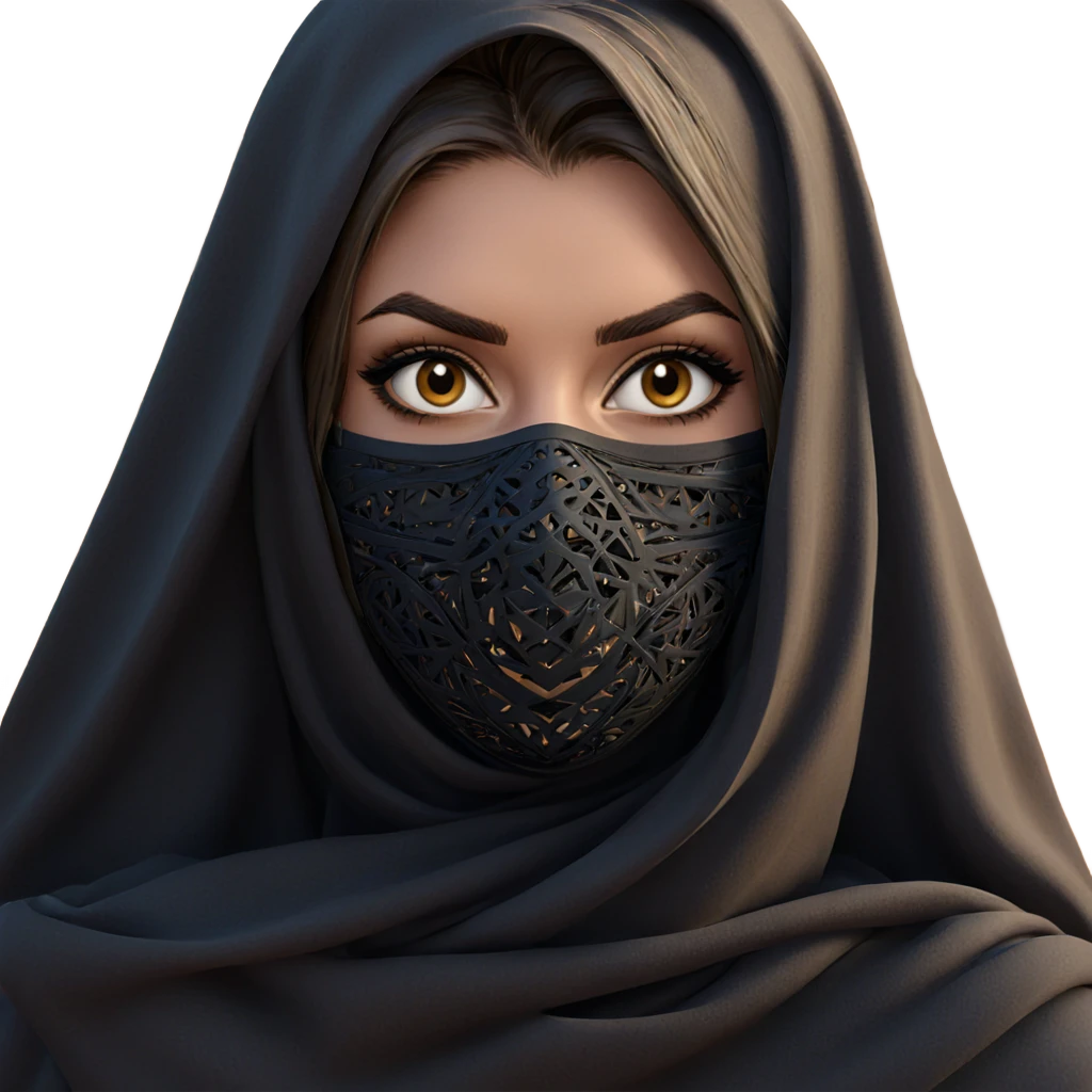 girl in desert with mask emoji