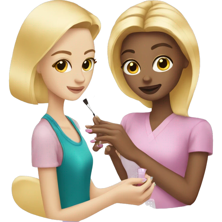Blonde girl gets a manicure emoji