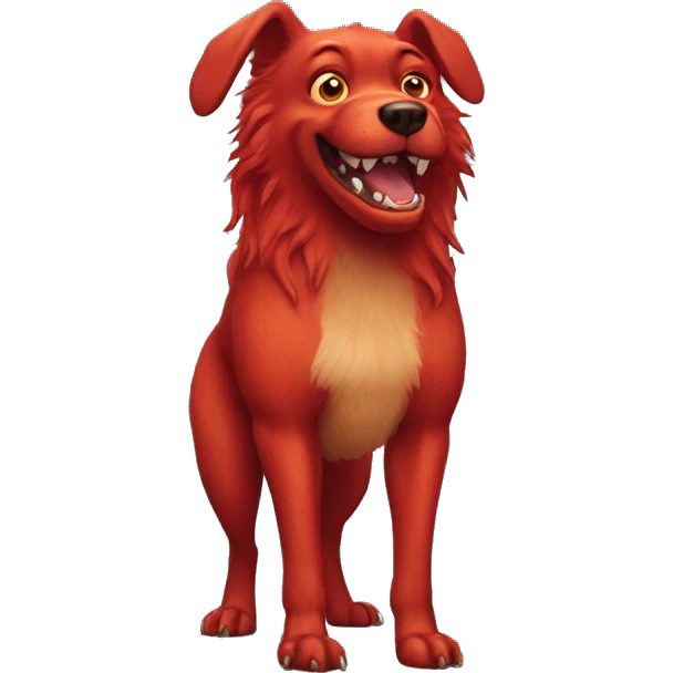 The red dog monster emoji