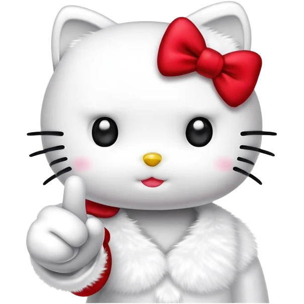 Hello kitty points finger emoji