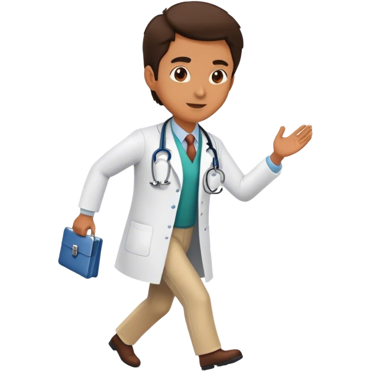 Doctor chasing patient emoji