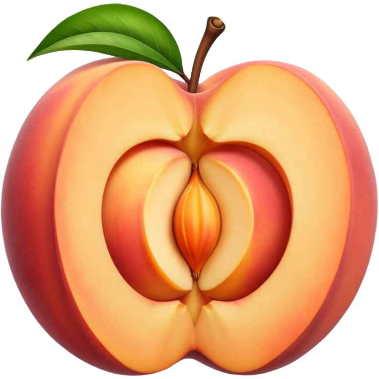 peach split open with glowing seed core emoji