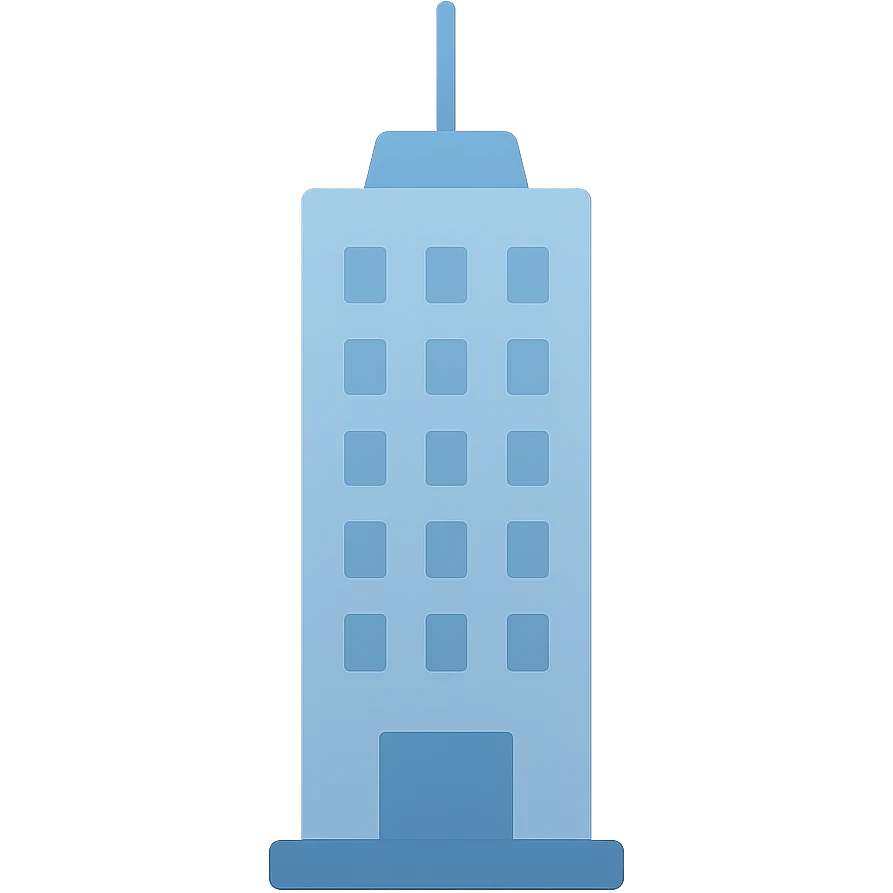 skyscraper in modern flat color icon style emoji