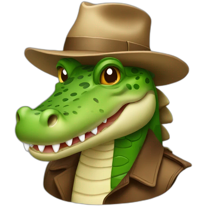 a crocodile with a brown hat emoji