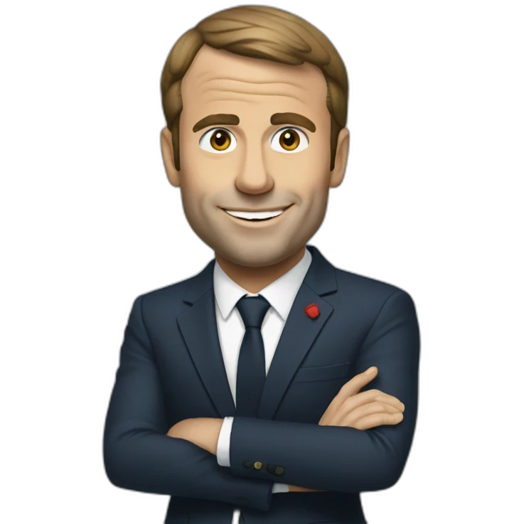 Macron en surf emoji