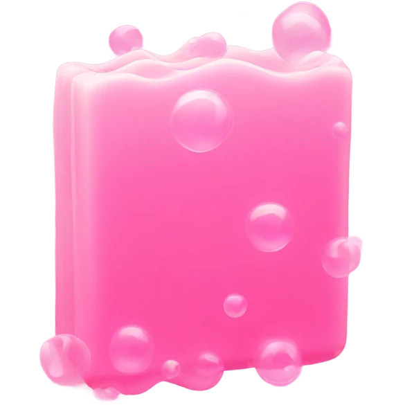 Pink bar of soap with pink bubbles ascending up emoji