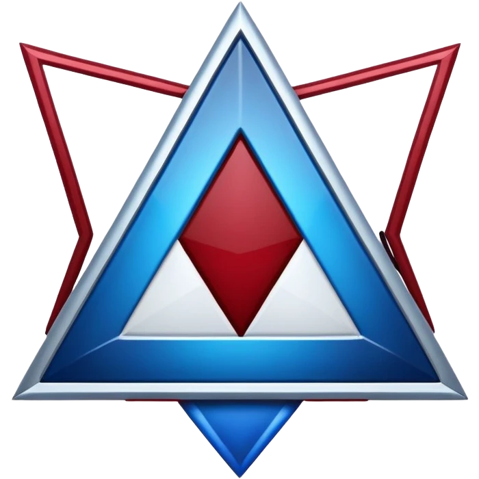A “v” inside a triangular crest with dark red and blue colours emoji