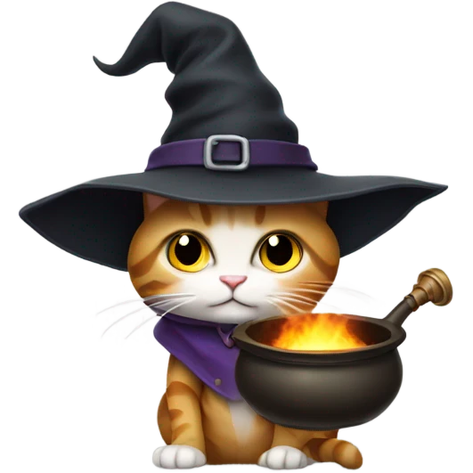 Cat witch iron emoji