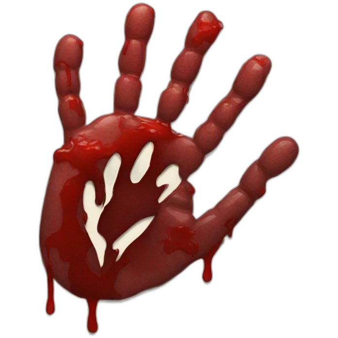 Bloody handprint emoji